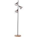 Brilliant Borne Extérieure Avia Métal Bois Noir | 380mm - Convient pour 3x E14