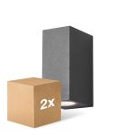 Pack duo D'Lite Applique Murale Vrebos Aluminium Noir Up&Down| Convient pour 2x GU10