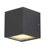 SLV Sitra Cube Applique Murale Aluminium Gris | Extérieur - IP44 - Convient pour 2x GX53 