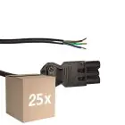 Lot 25x Noxion GST - Compatible Câble d’alimentation Noir - Mâle + Extrémités ouvertes - 3m - 3 pole 0,75mm2