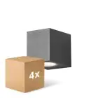 Lot 4x D'Lite Applique Murale Vrebos Aluminium Noir | Convient Pour 1x GU10