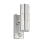 Eglo Applique Murale Riga 5 Acier Inoxydable 2W 250lm - 830 Blanc Chaud | IP44 - Détecteur De Mouvement