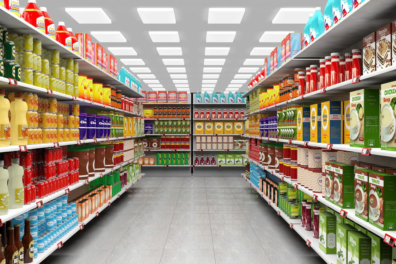 eclairage général supermarché
