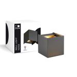 D'Lite Wandlamp Nova Aluminium Zwart Up & Down 4.9W 480lm - 830 Warm Wit | IP54 - Verstelbare Gradenbundel