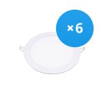 Voordeelpak 6x LED Downlight UltraSlim 15W 1200lm 110D - 840 Koel Wit | 190mm - Zaagmaat 175mm