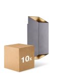 Voordeelpak 10x Nordlux Nico Wandlamp Aluminium Antraciet Up & Down | Geschikt voor 2x GU10