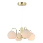 Nordlux Franca Pendelarmatuur 4-Spot Metaal en Glas Messing | Geschikt voor 4x E14