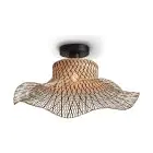 Good&Mojo Plafondlamp Ibiza Bamboe Zwart S | Geschikt voor 1x E27 