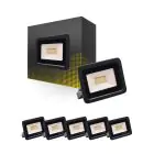 Voordeelpak 6x Bright Choice LED Floodlight 20W 2000lm 100D - 840 Koel Wit | IP66 - Symmetrisch